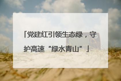党建红引领生态绿，守护高速“绿水青山”