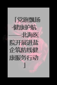 党旗飘扬·健康护航——北海医院开展进盐企筑防线健康服务行动