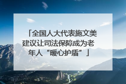 全国人大代表施文美建议让司法保障成为老年人“暖心护盾”