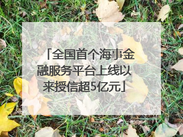 全国首个海事金融服务平台上线以来授信超5亿元