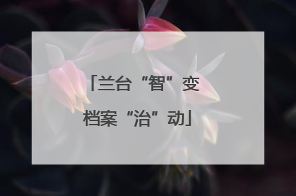 兰台“智”变 档案“治”动