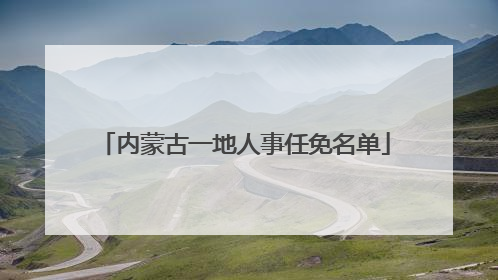 内蒙古一地人事任免名单