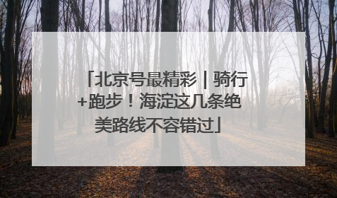 北京号最精彩｜骑行+跑步！海淀这几条绝美路线不容错过