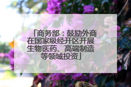 商务部：鼓励外商在国家级经开区开展生物医药、高端制造等领域投资