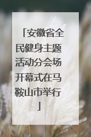 安徽省全民健身主题活动分会场开幕式在马鞍山市举行