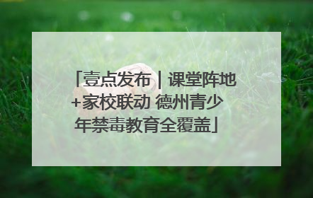 壹点发布｜课堂阵地+家校联动 德州青少年禁毒教育全覆盖