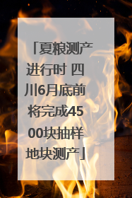 夏粮测产进行时 四川6月底前将完成4500块抽样地块测产