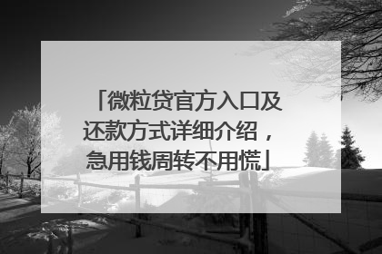 微粒贷官方入口及还款方式详细介绍，急用钱周转不用慌