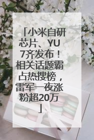 小米自研芯片、YU7齐发布！相关话题霸占热搜榜，雷军一夜涨粉超20万