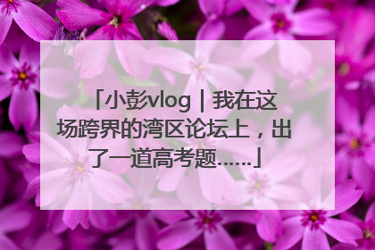 小彭vlog｜我在这场跨界的湾区论坛上，出了一道高考题……