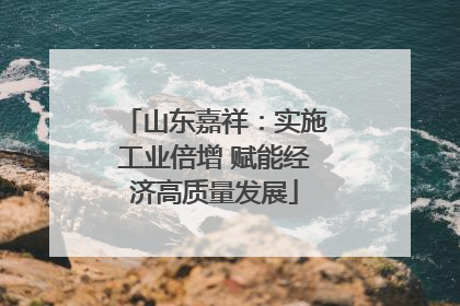 山东嘉祥：实施工业倍增 赋能经济高质量发展
