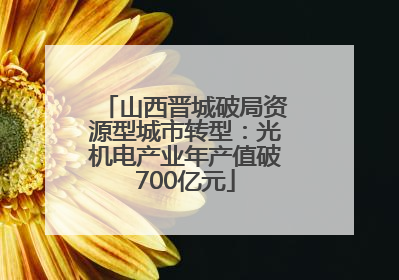 山西晋城破局资源型城市转型：光机电产业年产值破700亿元
