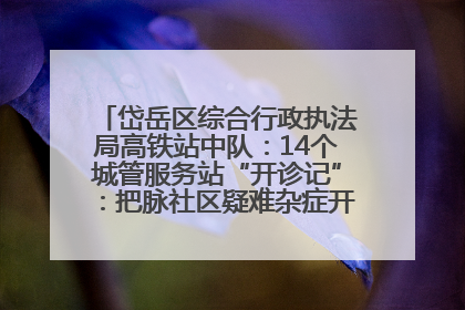 岱岳区综合行政执法局高铁站中队：14个城管服务站“开诊记”：把脉社区疑难杂症开出治理良方