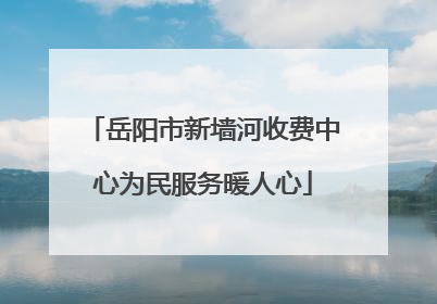 岳阳市新墙河收费中心为民服务暖人心