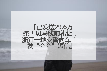 已发送29.6万条！斑马线前礼让，浙江一地交警向车主发“夸夸”短信
