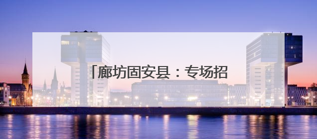 廊坊固安县：专场招聘 “职”通未来