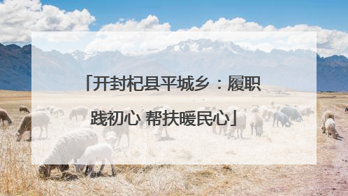 开封杞县平城乡：履职践初心 帮扶暖民心