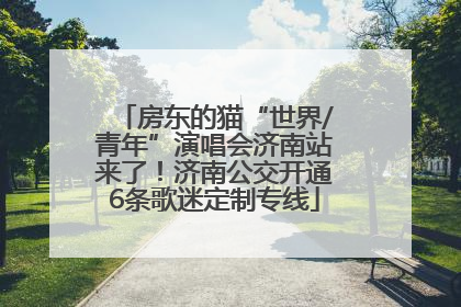 房东的猫“世界/青年”演唱会济南站来了！济南公交开通6条歌迷定制专线