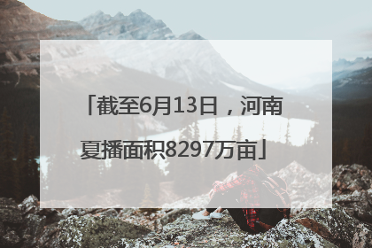 截至6月13日，河南夏播面积8297万亩