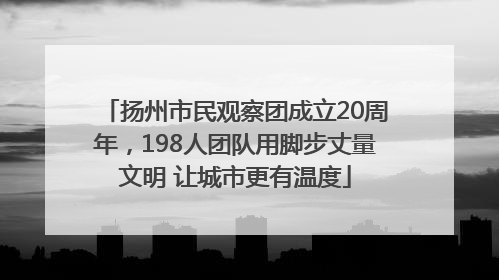 扬州市民观察团成立20周年，198人团队用脚步丈量文明 让城市更有温度