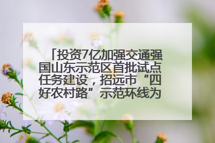 投资7亿加强交通强国山东示范区首批试点任务建设，招远市“四好农村路”示范环线为乡村振兴“开路”