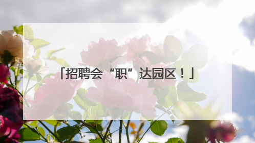 招聘会“职”达园区！