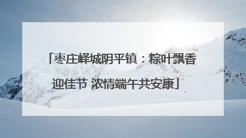 枣庄峄城阴平镇：粽叶飘香迎佳节 浓情端午共安康