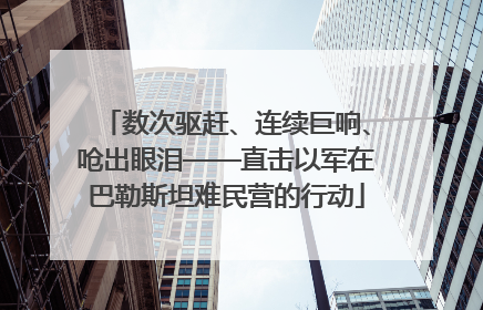 数次驱赶、连续巨响、呛出眼泪——直击以军在巴勒斯坦难民营的行动