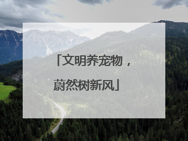 文明养宠物，蔚然树新风