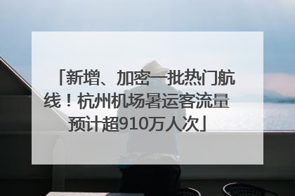 新增、加密一批热门航线！杭州机场暑运客流量预计超910万人次