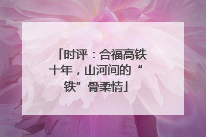 时评：合福高铁十年，山河间的“铁”骨柔情