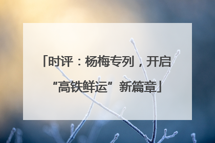 时评：杨梅专列，开启“高铁鲜运”新篇章