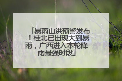 暴雨山洪预警发布！桂北已出现大到暴雨，广西进入本轮降雨最强时段