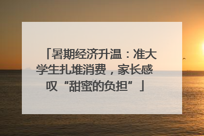 暑期经济升温：准大学生扎堆消费，家长感叹“甜蜜的负担”