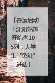 暑运启动！沈阳站加开临客105列，大学生“免证”进站