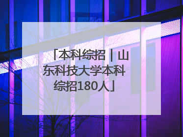 本科综招｜山东科技大学本科综招180人