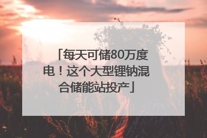 每天可储80万度电！这个大型锂钠混合储能站投产