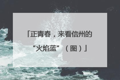 正青春，来看信州的“火焰蓝”（图）