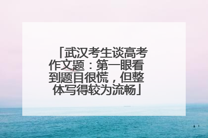 武汉考生谈高考作文题：第一眼看到题目很慌，但整体写得较为流畅