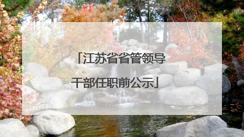 江苏省省管领导干部任职前公示