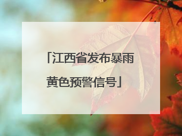 江西省发布暴雨黄色预警信号