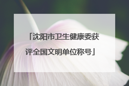 沈阳市卫生健康委获评全国文明单位称号