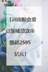 河南粮食重点领域贷款余额超2595亿元