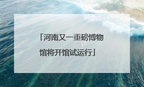 河南又一重磅博物馆将开馆试运行