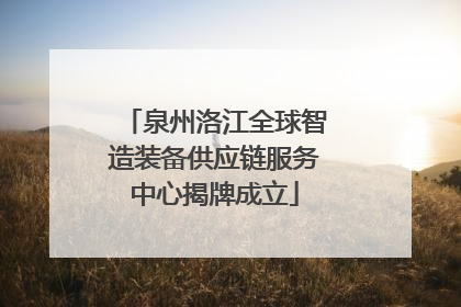泉州洛江全球智造装备供应链服务中心揭牌成立