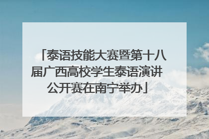 泰语技能大赛暨第十八届广西高校学生泰语演讲公开赛在南宁举办
