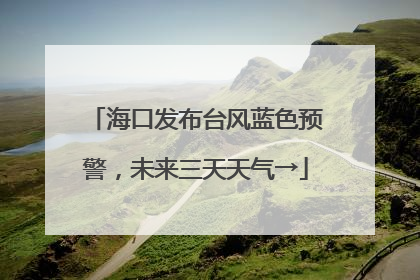 海口发布台风蓝色预警，未来三天天气→