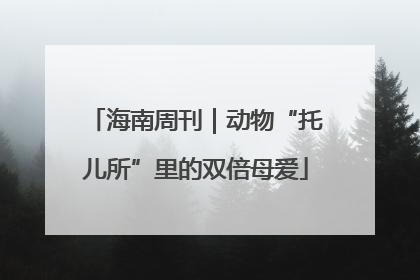 海南周刊｜动物“托儿所”里的双倍母爱