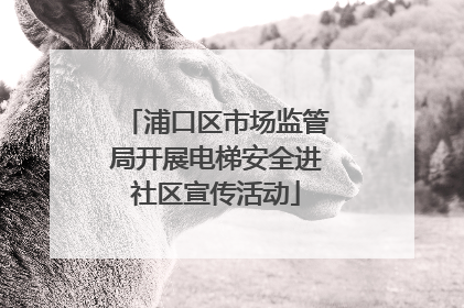 浦口区市场监管局开展电梯安全进社区宣传活动