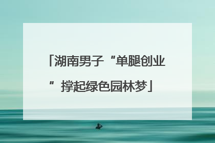 湖南男子“单腿创业”撑起绿色园林梦